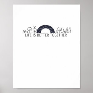 Poster A Vida É Melhor Juntos Arte Citadina Arco-Íris Art