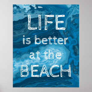 Poster A vida é melhor na praia costeira moderna
