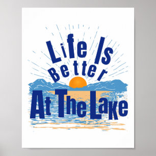 Poster A Vida É Melhor No Lago Bum Pescaria Em Barco Gif