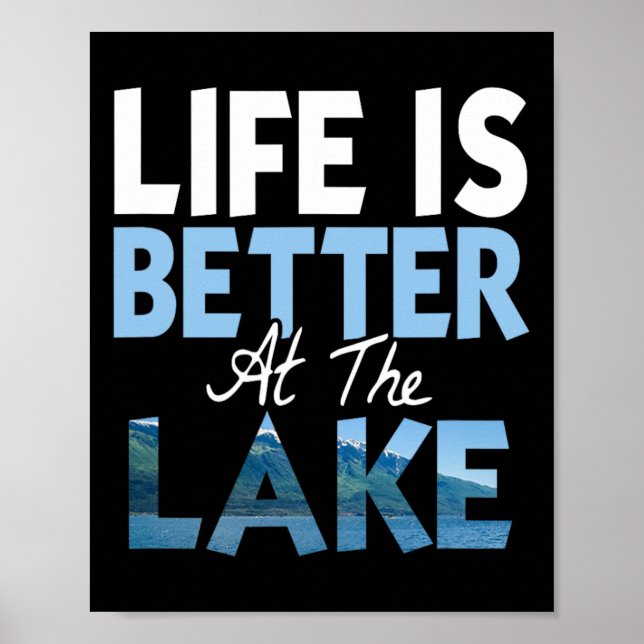 Poster A Vida É Melhor No Lago Pescaria Em Barco  (Frente)
