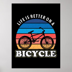 Poster A Vida É Melhor Num Bicicleto