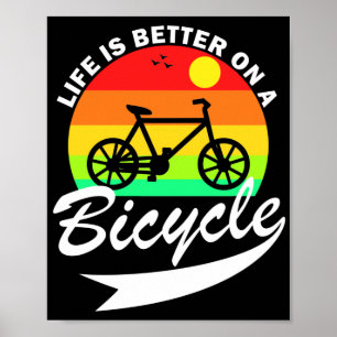 Poster A Vida É Melhor Num Bicicleto