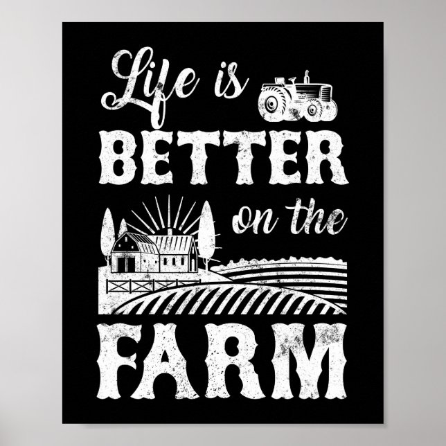 Poster A Vida É Melhor Para A Agricultura Fazenda (Frente)