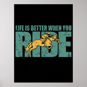 Poster A Vida É Melhor Quando Você Ande - Cavalo Andando