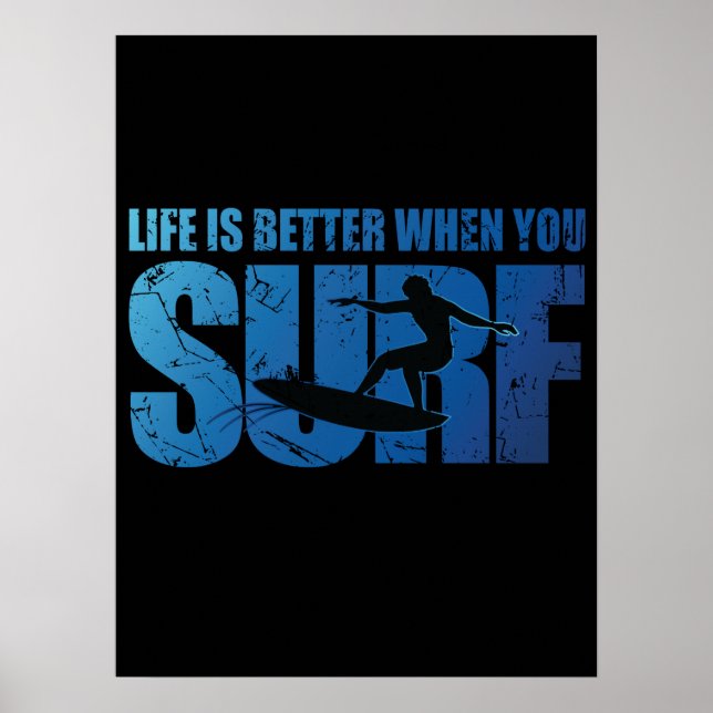 Poster A Vida É Melhor Quando Você Surf (Frente)
