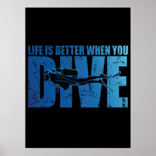 Poster A Vida É Melhor Quando Você Vive - Scuba Merging