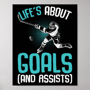 Poster A Vida é Sobre Metas Jogador de Hóquei Hóquei no G