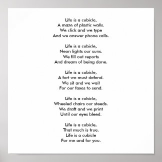 Poster A vida é um cubículo.