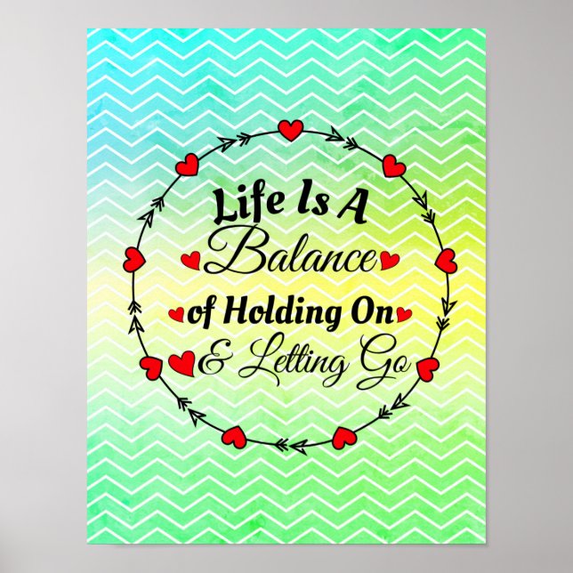 Poster A vida é um equilíbrio As regras da vida inspiram  (Frente)