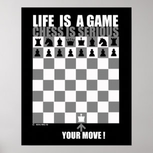 Poster A vida é um jogo, xadrez é séria