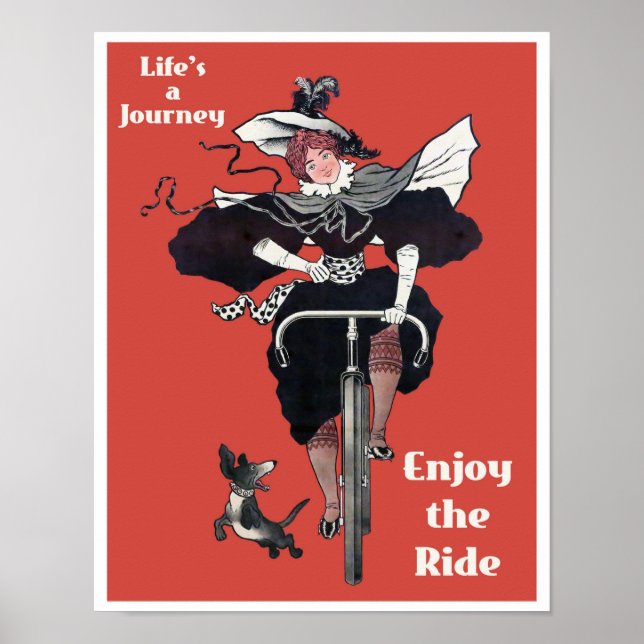 Poster A vida é uma jornada, desfrute da Vintage (Frente)