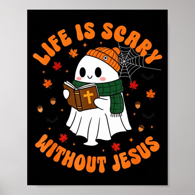 Poster A Vida É Y Sem Jesus - Halloween Cristão (Frente)