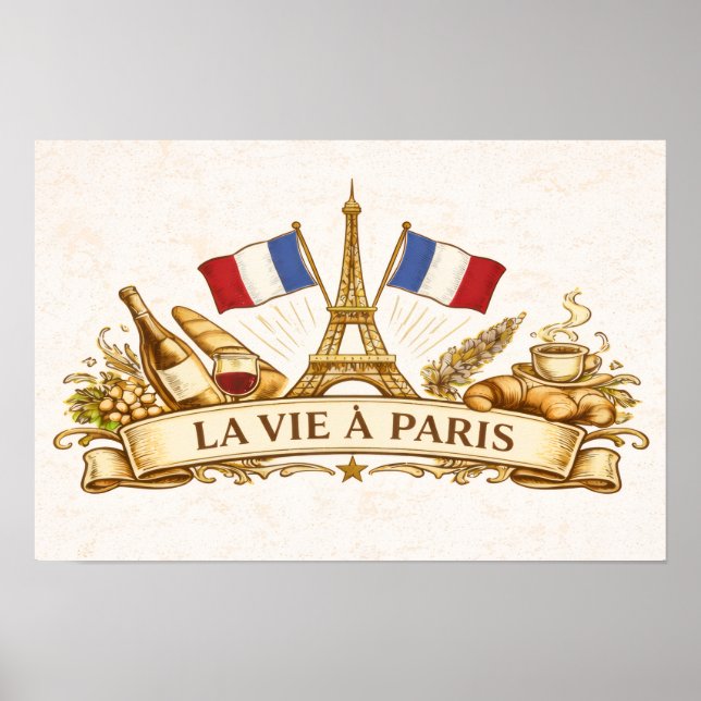 Poster A vida em Paris (Frente)