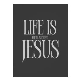 Pôster A Vida Está Vazia Sem Jesus - Fé Cristã Negra