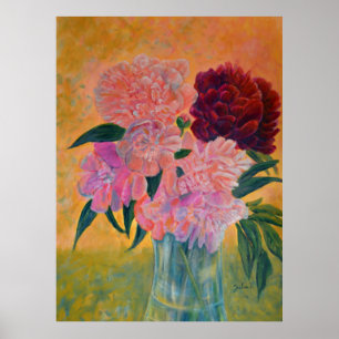 Poster A Vida Estática com a Pintura de Peônias