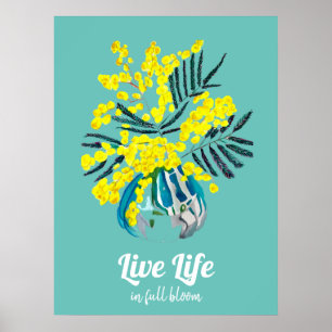 Poster A vida florescente no cheio floresce a citação d