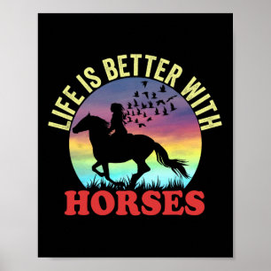 Poster A Vida Gelada É Melhor Com Cavalos A Andar De Cava