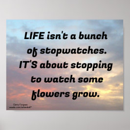 Poster "A vida não é um bando de cronômetros"