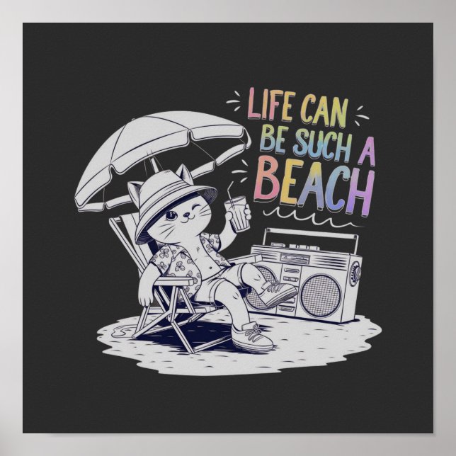 Poster A Vida Pode Ser Tão Praiana Vida Divertida e Relax (Frente)