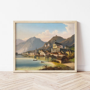Poster A View of Hallstatt   Johann Wilhelm Jankowsky