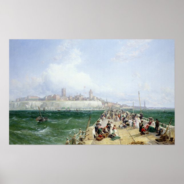 Pôster A View of Margate from the Pier, 1868 (Frente)
