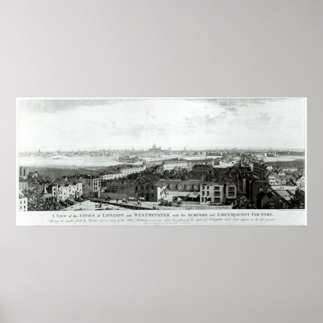 Poster A View of the Cities of London and Westminster (Frente)