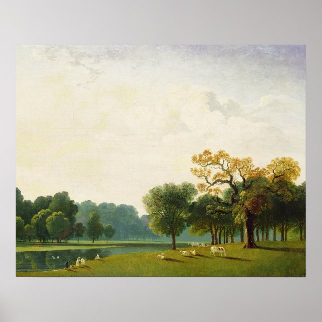 Pôster A View of the Serpentine, 1815 (oil on canvas) (Frente)