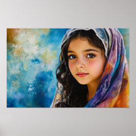 Poster A Virgem Abençoada Maria como Jovem Garota