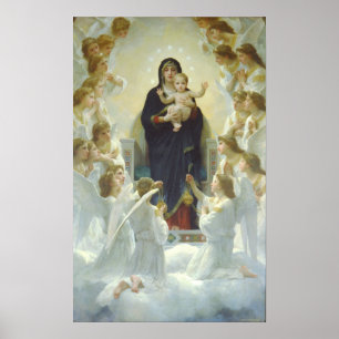 Poster A Virgem com Anjos William Adolphe Bouguereau