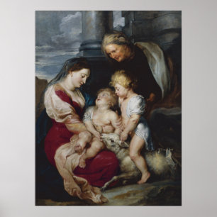 Poster A Virgem e a Criança com o Santo Elizabeth e Sain