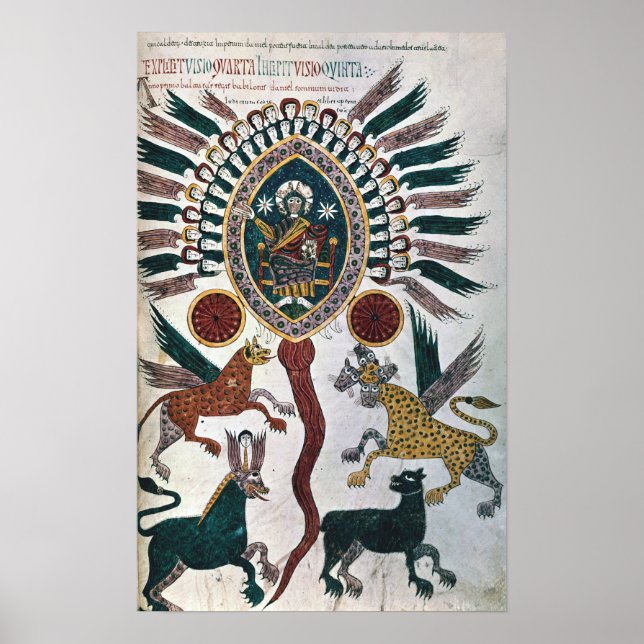 Pôster A visão de Daniel de Quatro Bestas e Deus (Frente)