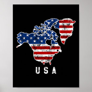 Poster A Visão Engraçada De Trump Do Mapa Dos Eua Com O C