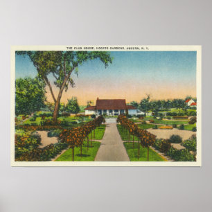 Poster A vista exterior de Hoopes jardina casa do clube