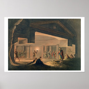 Poster A vista interior dos Catacombs em Alexandria, plat