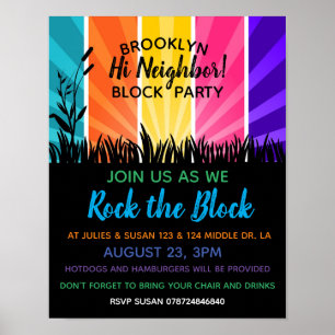 Poster A vizinhança agita o Convite de festas do Bloco