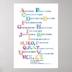 Pôster A, você é Poster-Prazer adorável do alfabeto do