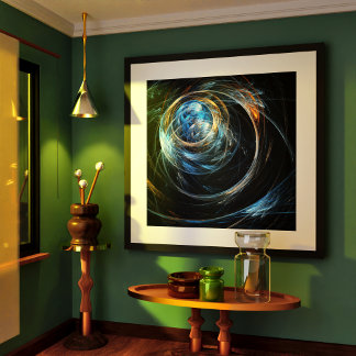 Poster À volta da Abstrato de Arte Mundial