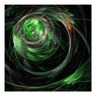 Pôster À volta da Abstrato de Arte Verde Mundial