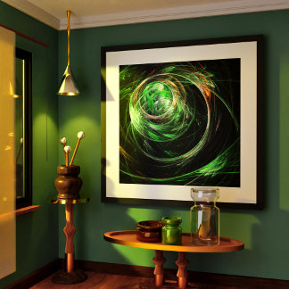 Pôster À volta da Abstrato de Arte Verde Mundial