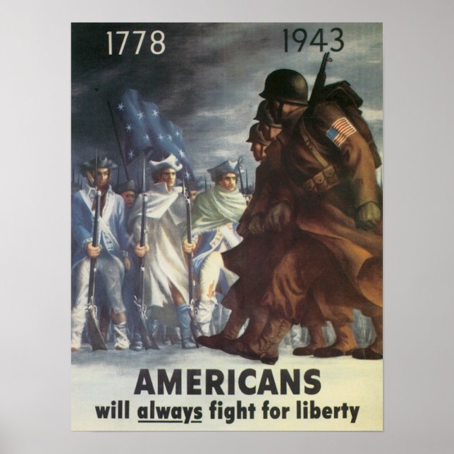 Poster A vontade americana sempre luta pela liberdade (Frente)