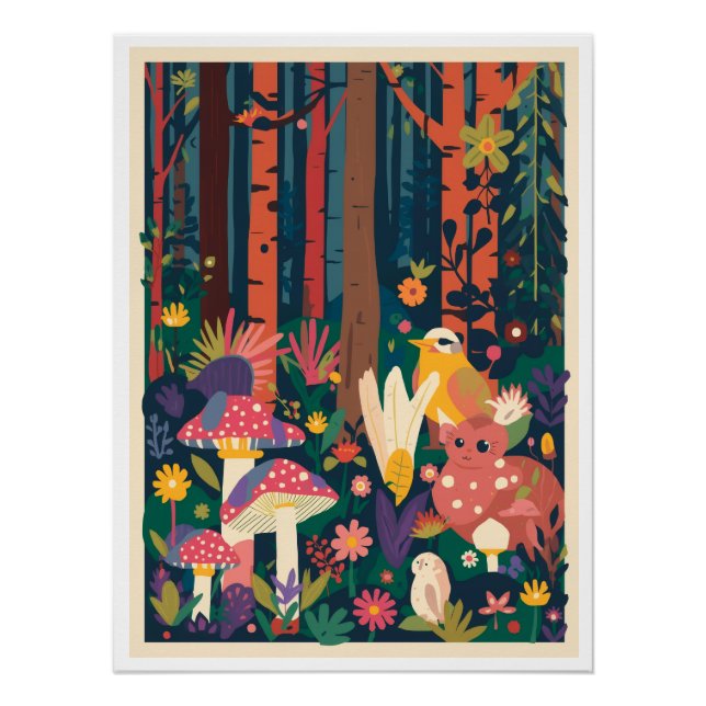 Pôster A woodland glossy poster (Frente)