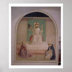 Pôster A zombaria do cristo com o Virgin e o St. Domi