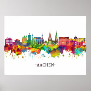 Poster Aachen Germany Skyline