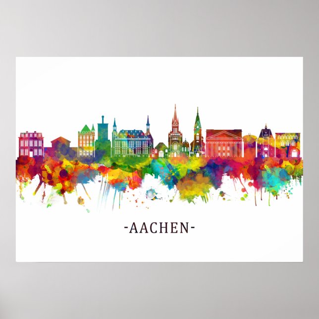 Poster Aachen Germany Skyline (Frente)
