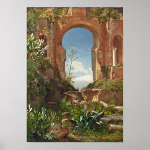 Poster Aagaard Ruins Monte Etna Painting