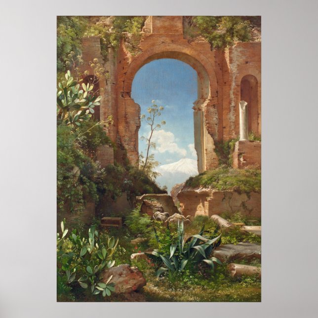 Poster Aagaard Ruins Monte Etna Paisagem (Frente)