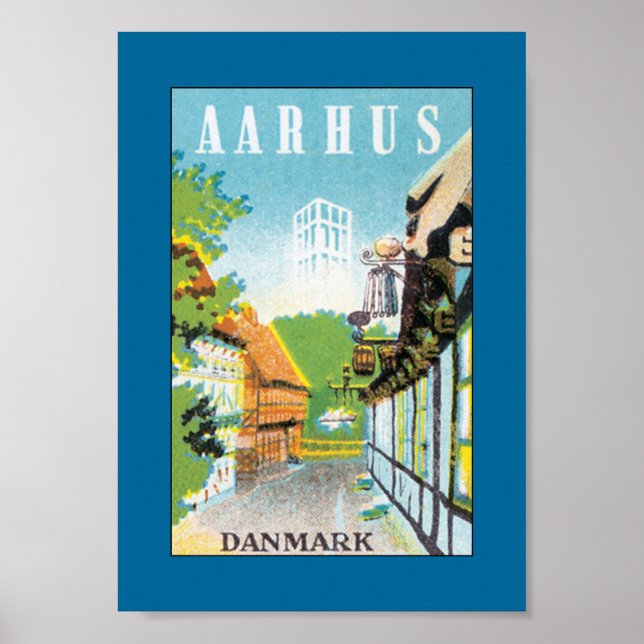 Pôster Aarhus Danmark (fronteira) (Frente)