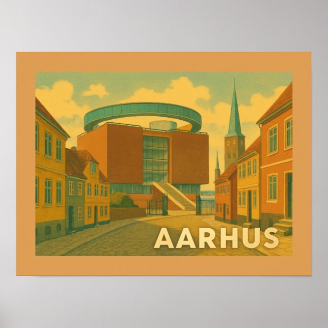 Poster Aarhus Denmark Cityscape (Frente)
