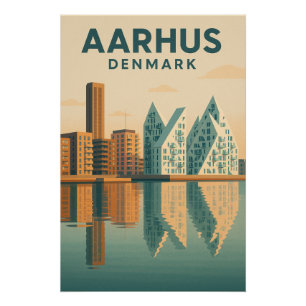 Pôster AARHUS — DINAMARCA Viagem arte 2026