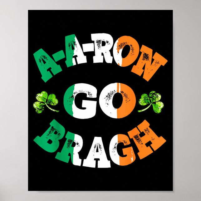 Poster Aaron Erin Go Bragh Shamrock St.patrick's Day  (Frente)